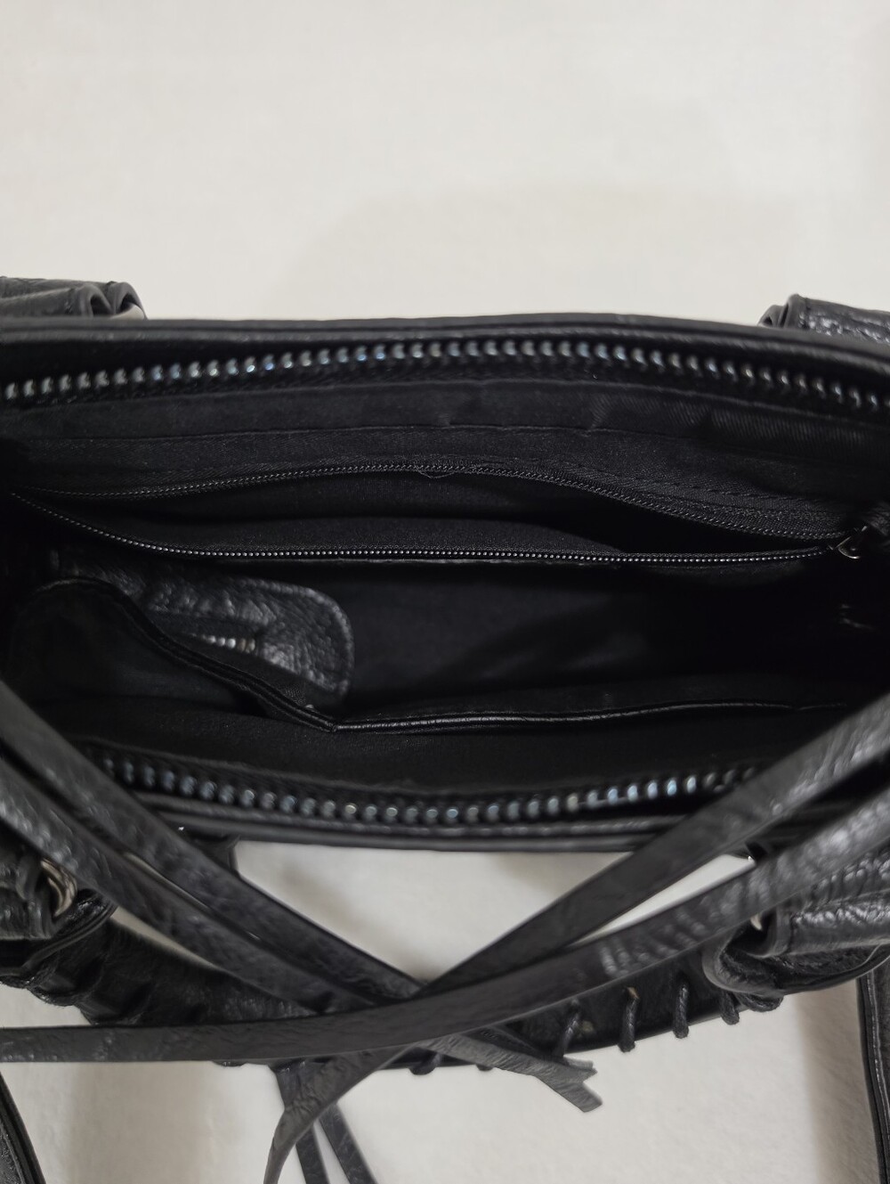 Faux Leather Mini Y2K Silver Studded Crossbody Bag with Long Tassels in Black - Picture 8 of 13